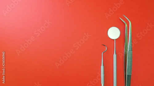 Professional Dentist tools in dental office