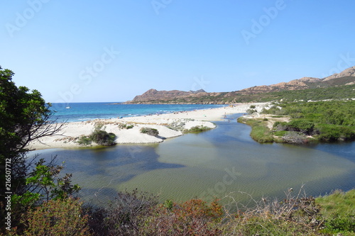 Fototapeta Naklejka Na Ścianę i Meble -  The beautiful Plage d'Ostriconi is one of the wildest beaches in Corsica
