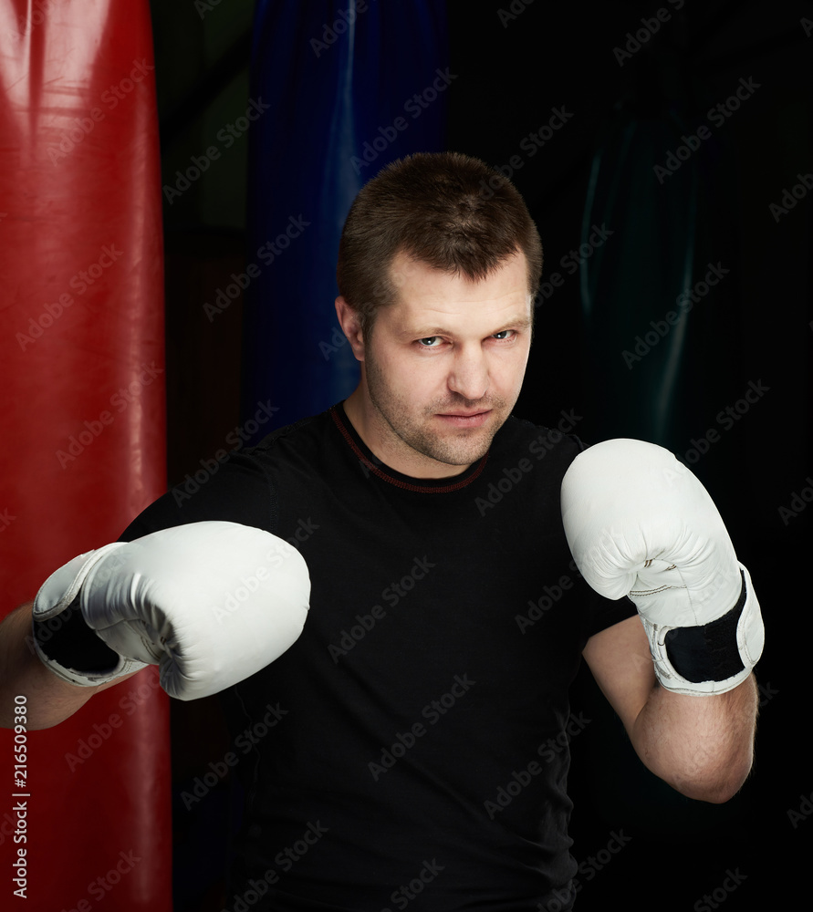 Caucasian male boxing fighter