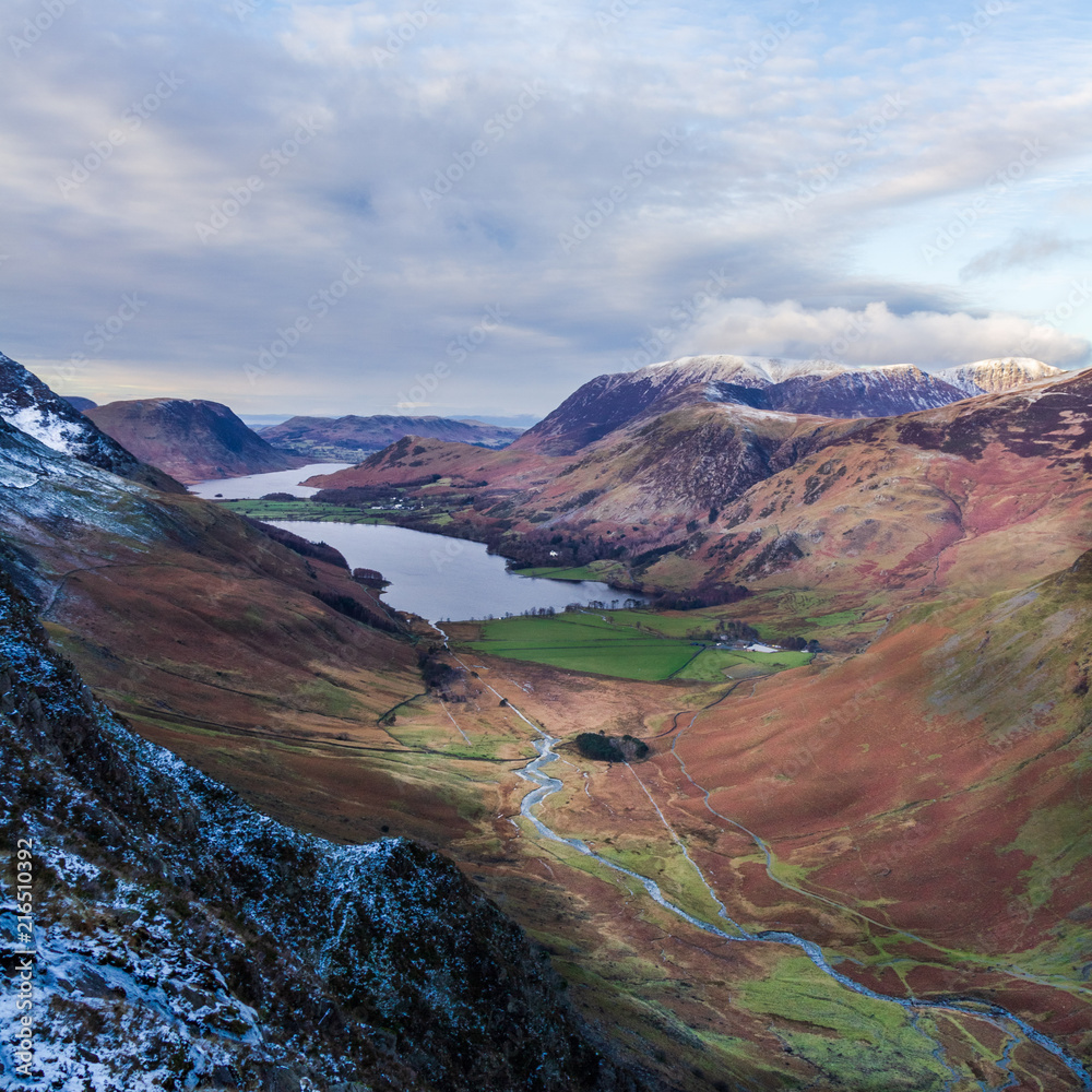 Buttermere and Crummock Water. English Lake District.