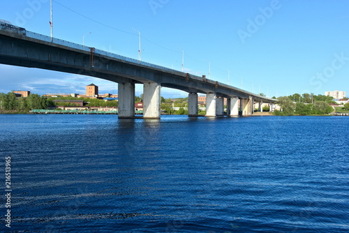 Bridge over the river Kostroma, Kostroma, Russia.