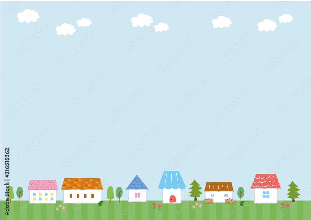 住宅群のメッセージ素材