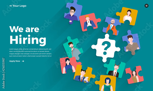 Illustrate design concept The finding employee. HR job seeking. Vector illustrate. photo