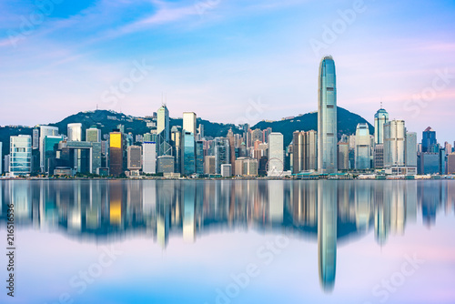 Canvas Print Hongkong city skyline scenery