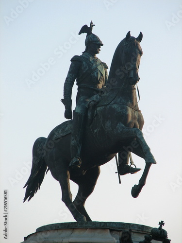 Horse sculpture of the Russian Emperor Alexander. Travels. Russia. St. Petersburg. Leningrad. 
