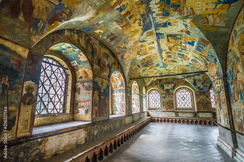 Inside the Church of St. John the Baptist in Tolchkovo, Yaroslavl, Russia