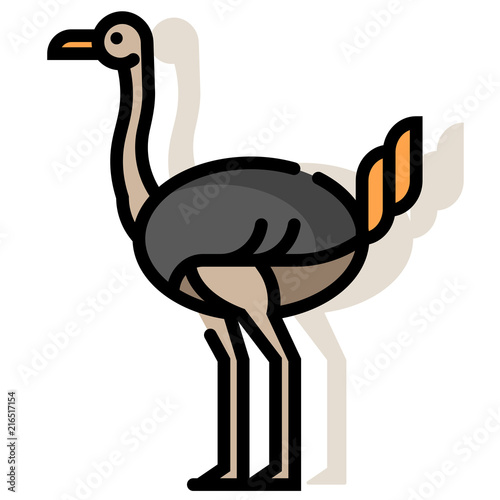 Ostrich LineColor illustration