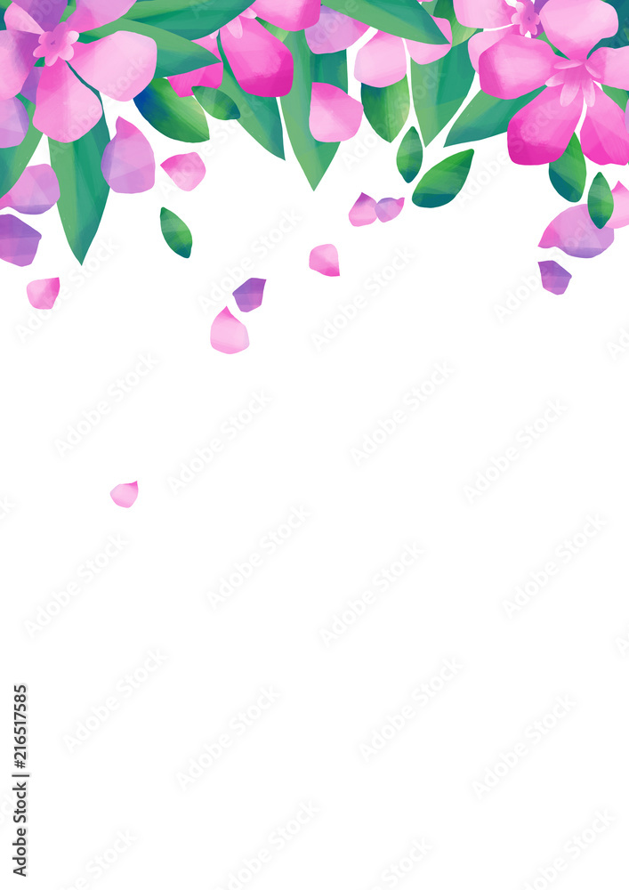 Pastel colored design with oleander flowers