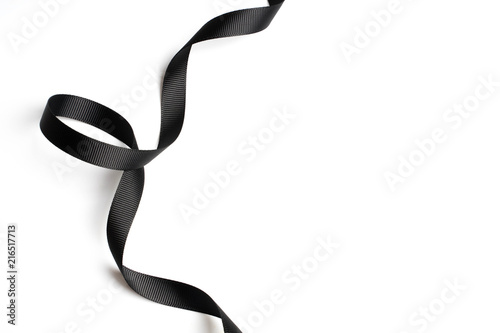 black ribbon twist spiral isolated