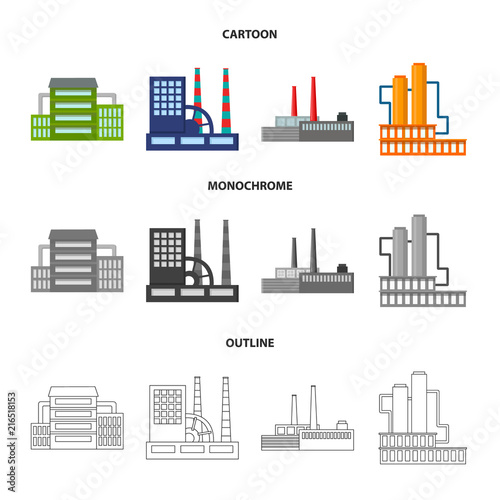 Industry, production.Factory set collection icons in cartoon,outline,monochrome style vector symbol stock illustration web.