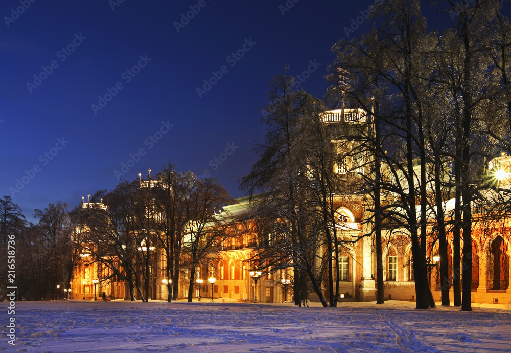Grand palace in Tsaritsyno. Moscow. Russia