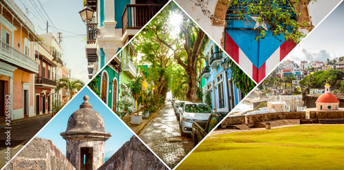 Collage of Old San Juan in Puerto Rico