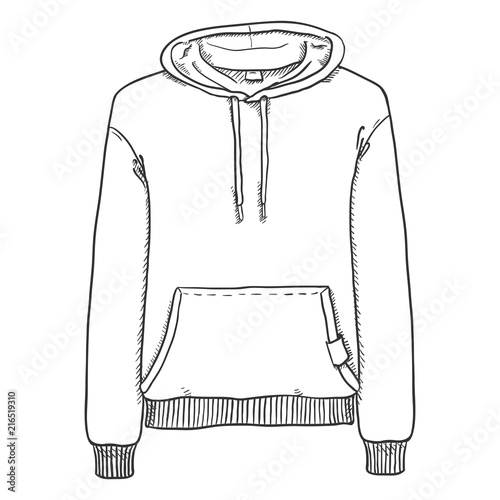 Vector Single Sketch Illustration - Hoody Pullover