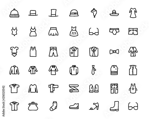 fashion hand drawn icon set , designed for web and app