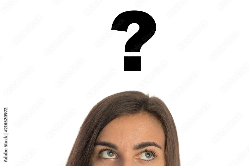 Girl with a question mark