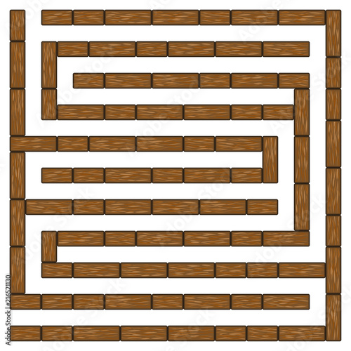Wood square maze 10x10