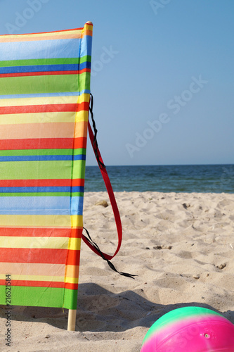 Sandy sea beach and sea waves