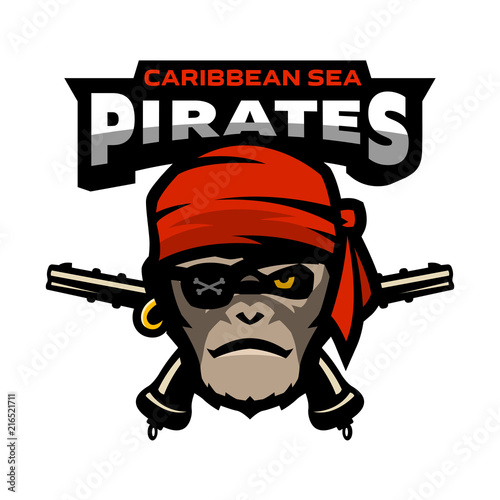Pirate is a monkey and pistols.