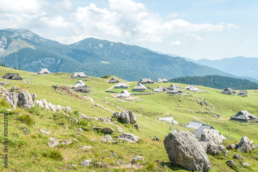 Velika planina, village, wood house, Slovenia Velika planina, village, wood house, Slovenia