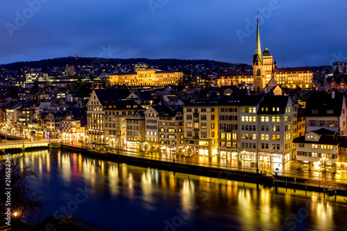 Zurich river and city centre