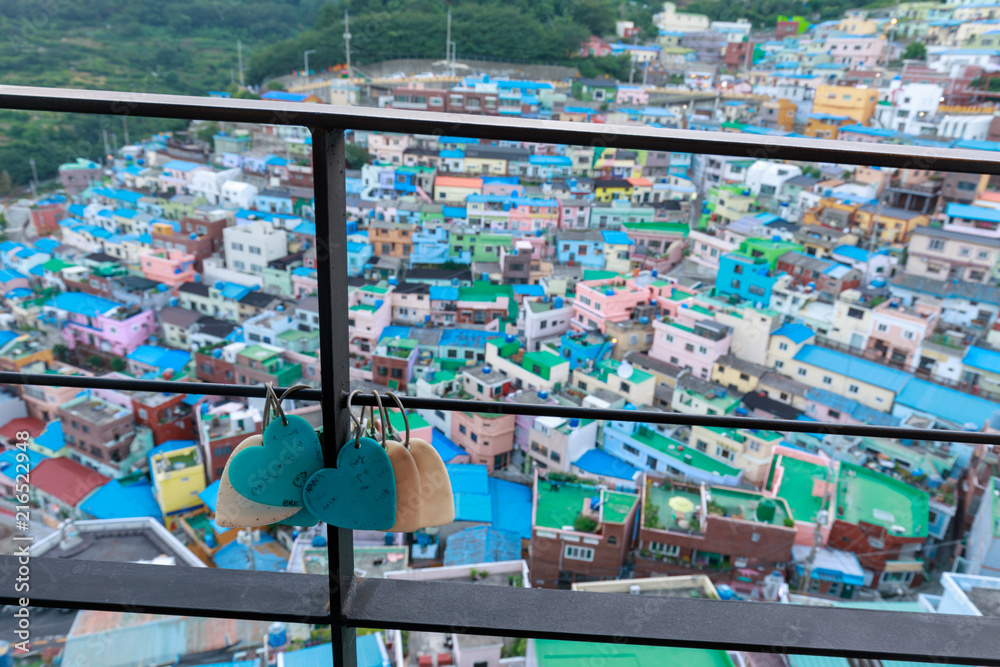 Panorama view of Gamcheon Culture Village located in Busan city