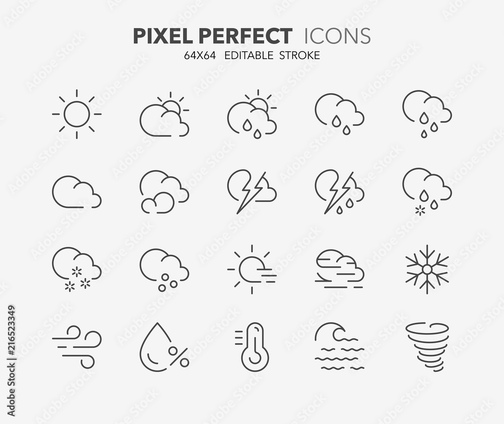 weather thin line icons 1