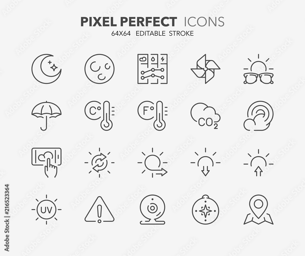 weather thin line icons 2