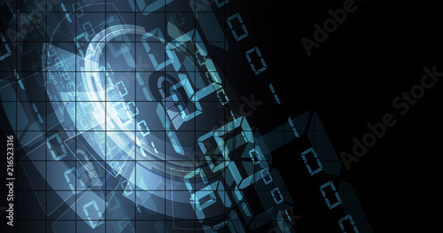 Cybersecurity and information or network protection. Future technology web services for business and internet project