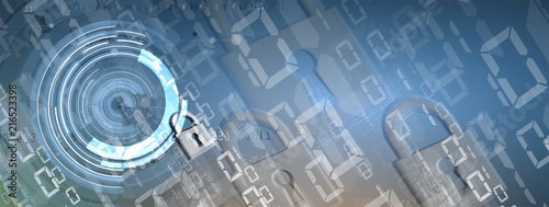 Cybersecurity and information or network protection. Future technology web services for business and internet project