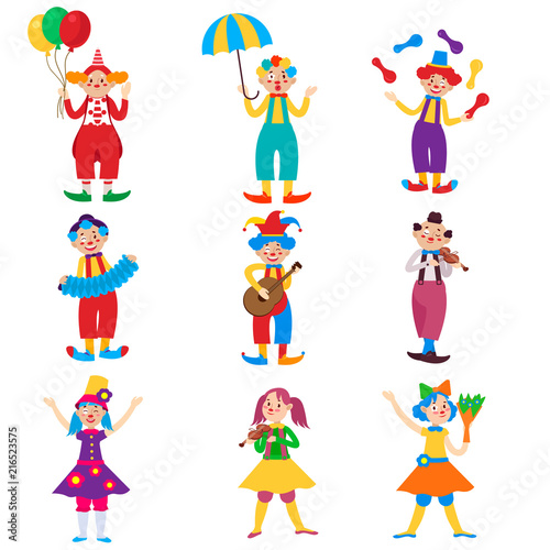 Lovely clowns are invited to the holidays for children