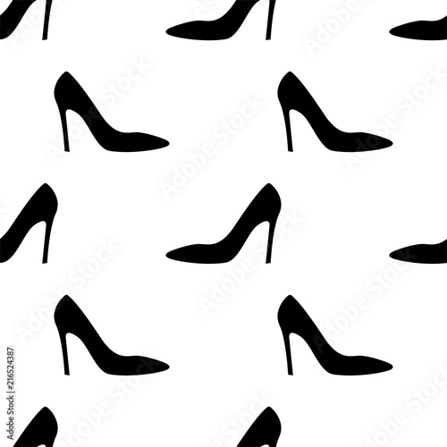 Woman Shoes, Girl Seamless Pattern
