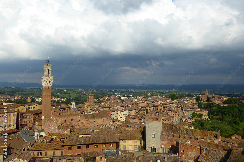 Siena medieval city in southern Tuscany Italy