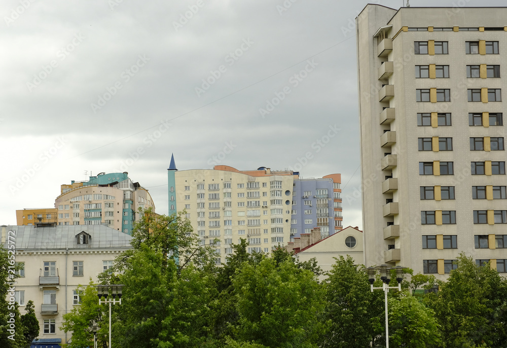 Skyline of the central district in Minsk, Belarus Skyline of the central district in Minsk, Belarus