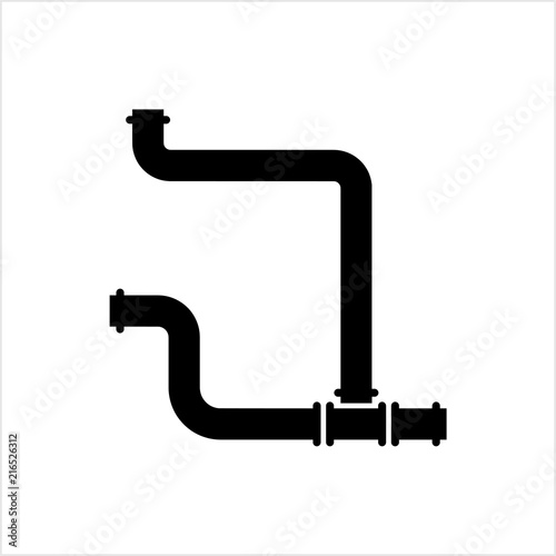 Pipe Icon, Pipe Fitting Icon, Water, Gas, Oil Pipeline, Plumbing Work
