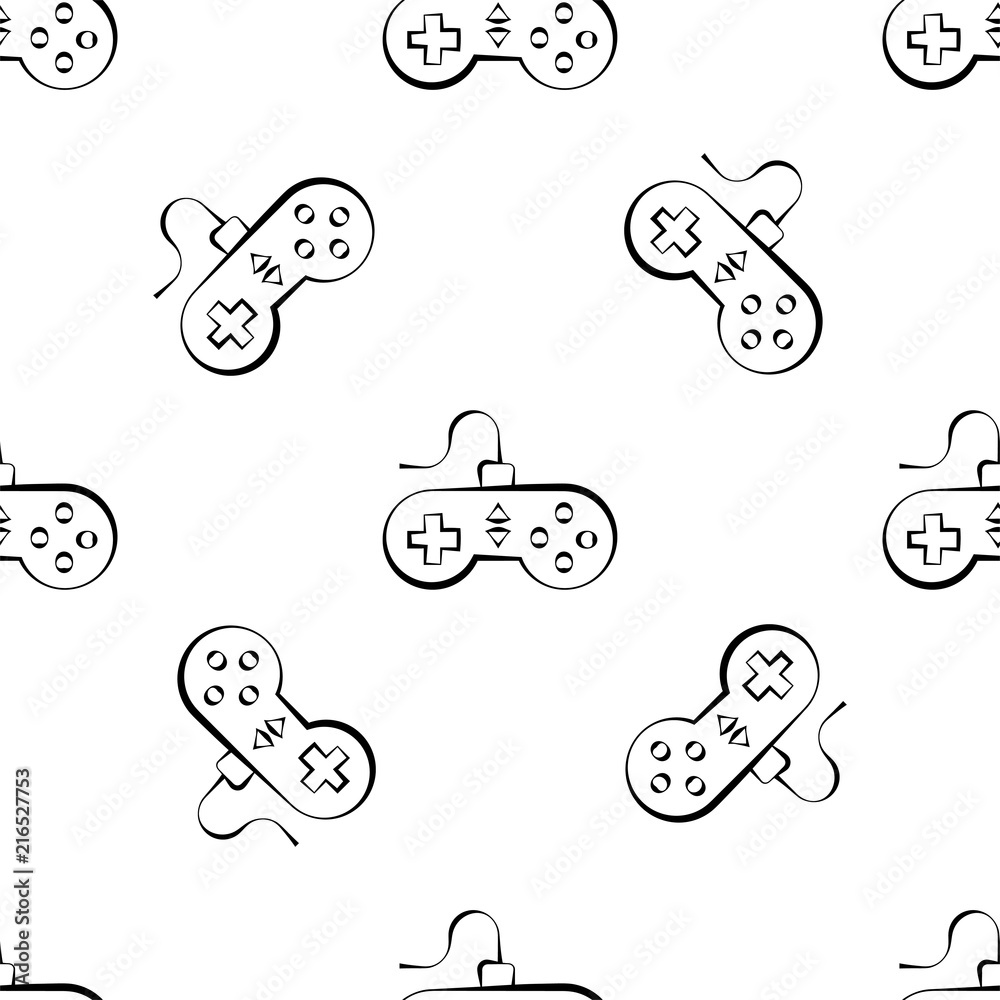 Game Controller Icon Seamless Pattern