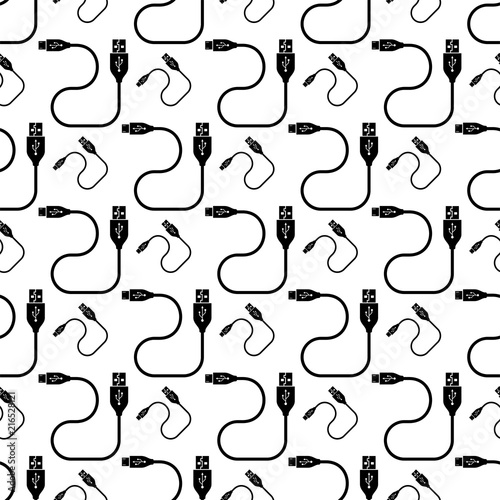 Micro Usb Cable  Usb Cable Seamless Pattern