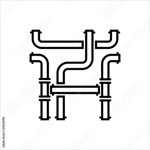 Pipe Icon, Pipe Fitting Icon, Water, Gas, Oil Pipeline, Plumbing Work