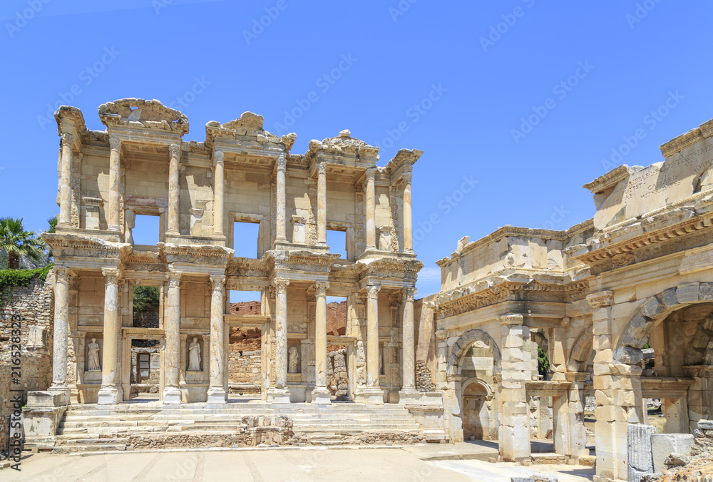 Celsus library in antique city Ephesus in Izmir, Turkey