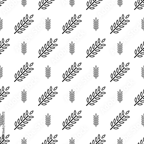 Wheat Ear Spica Icon Seamless Pattern