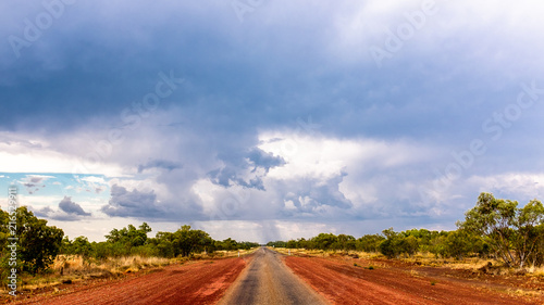 Desert storm on Australia outback