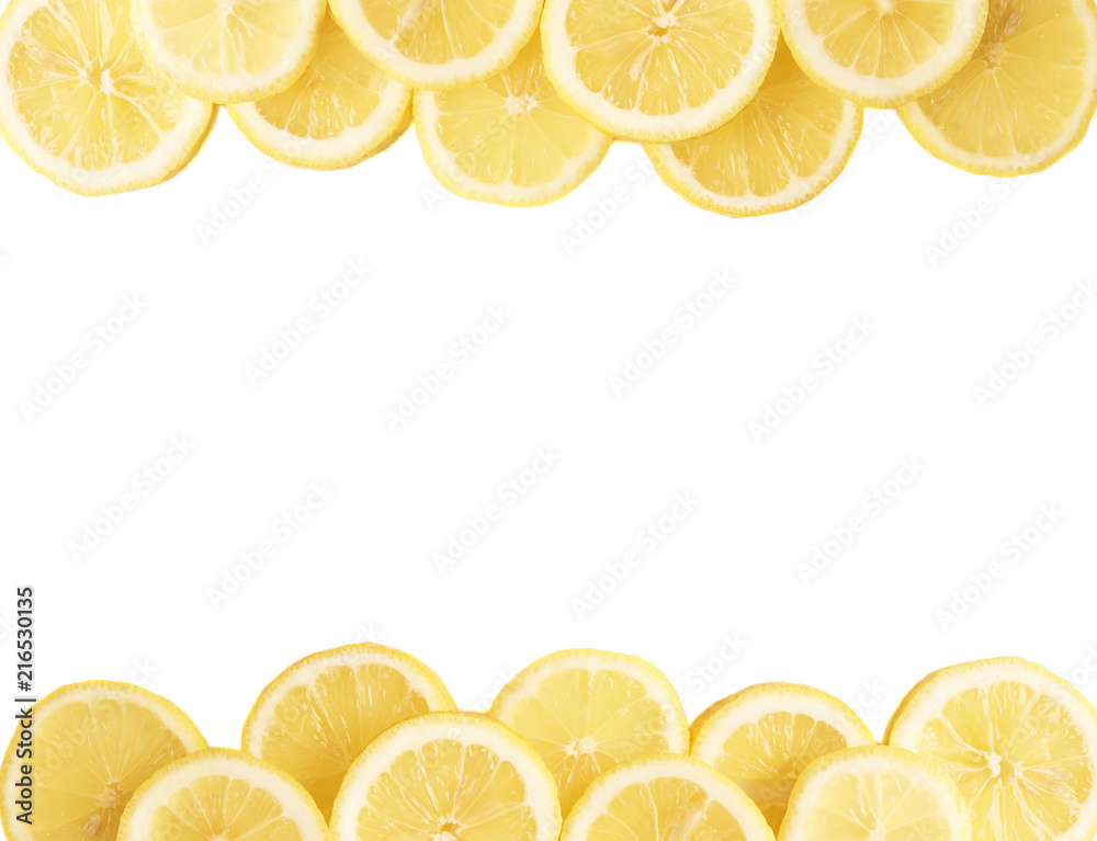 Image of fresh yellow lemon isolated on white background