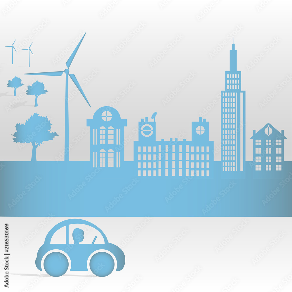 concept of eco , earth day and world environment day. Sheet paper art of city. concept of eco , earth day and world environment day. Sheet paper art of city.