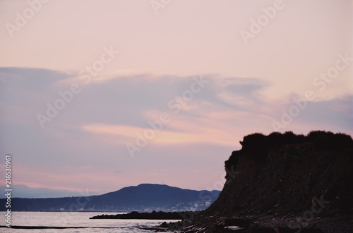 Landscape, sunset on the sea