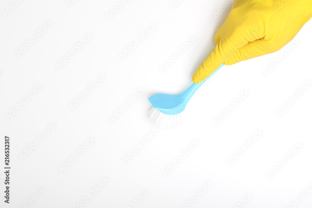 yellow glove brush blue cleaning clean yellow glove brush blue cleaning clean