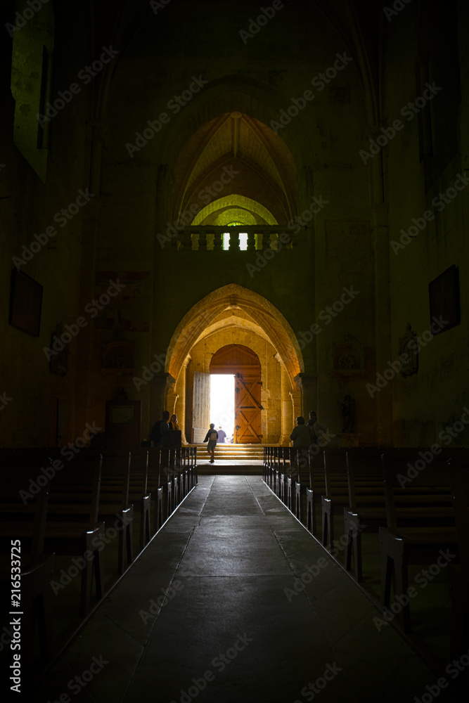 Fototapeta premium Cool dark interior of a church or cathedral