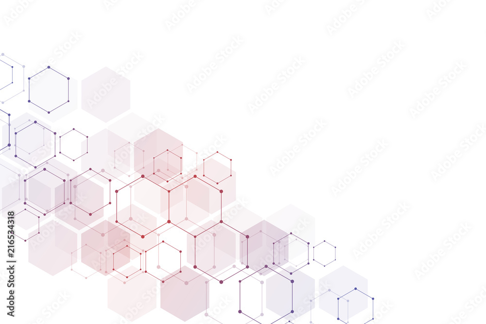 Obraz premium Medical background from hexagons. Geometric elements of design for modern communications, medicine, science and digital technology. Hexagon pattern background.