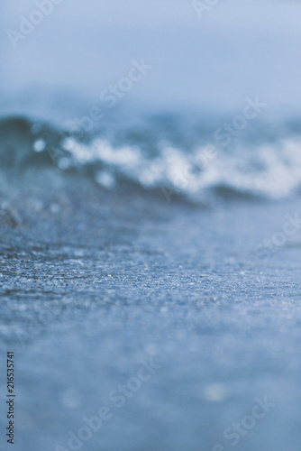 Blue sea wave close-up