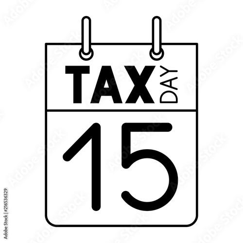 calendar reminder with tax day vector illustration design