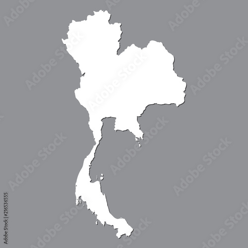 Blank map Thailand. High quality map of Thailand on gray background. Stock vector. Vector illustration EPS10.