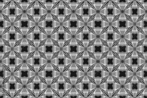 3d rendering. modern black seamless geometric pattern art for fabric or texture wall background.